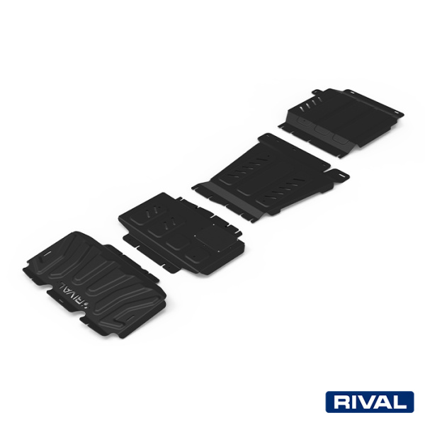 Skid Plate Set (Radiator, Engine, Gearbox, Transfer Case) Mercedes-Benz X-Class 2017-;  Nissan Navara (Frontier) 2004-2010; 2010-2015; Pathfinder 2004-2010; 2010-2014; 3 l. / diesel; 2,5 l. / diesel; 4 l. / gasoline